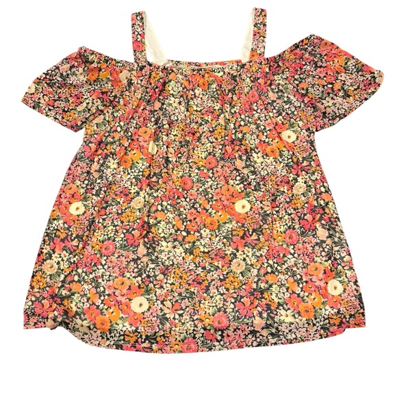 Lane Bryant Other - NWT Lane Bryant Pink and Orange Floral Blouse Cold Shoulder sz14/16